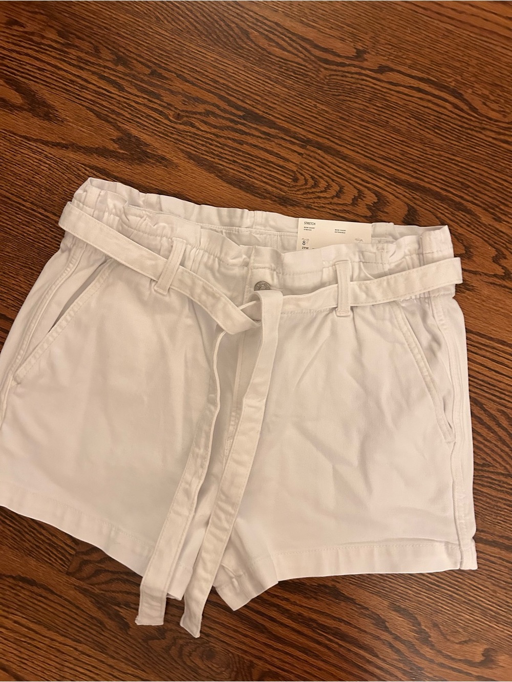 NWT American Eagle size 8 paper bag white denim shorts